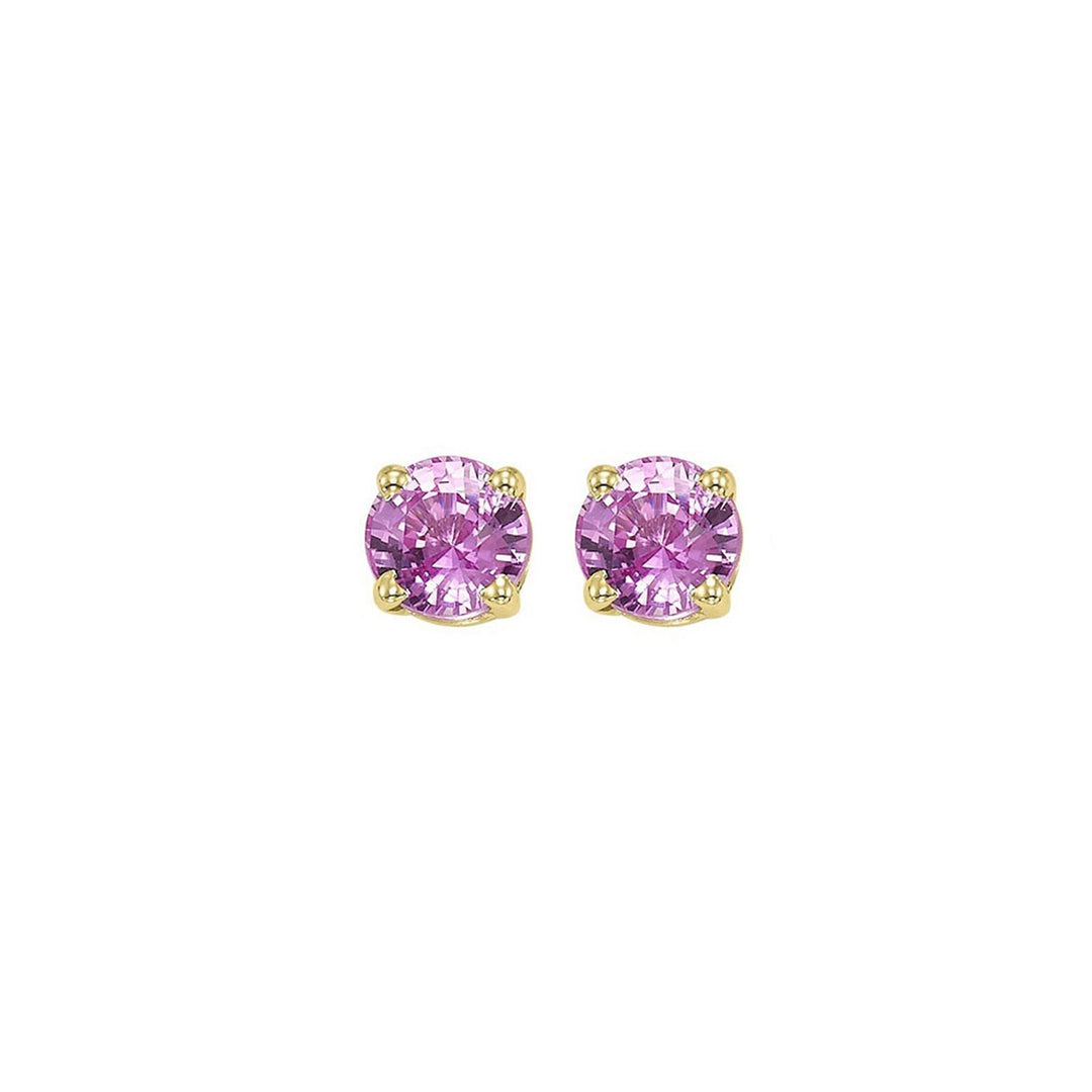 14Kt Yellow Gold Pink Sapphire 1/2Ctw Earring