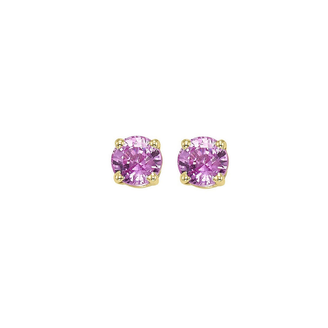 14Kt Yellow Gold Pink Sapphire 7/8Ctw Earring