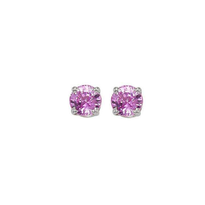 14Kt White Gold & Pink Sapphire 7/8Ctw Earring