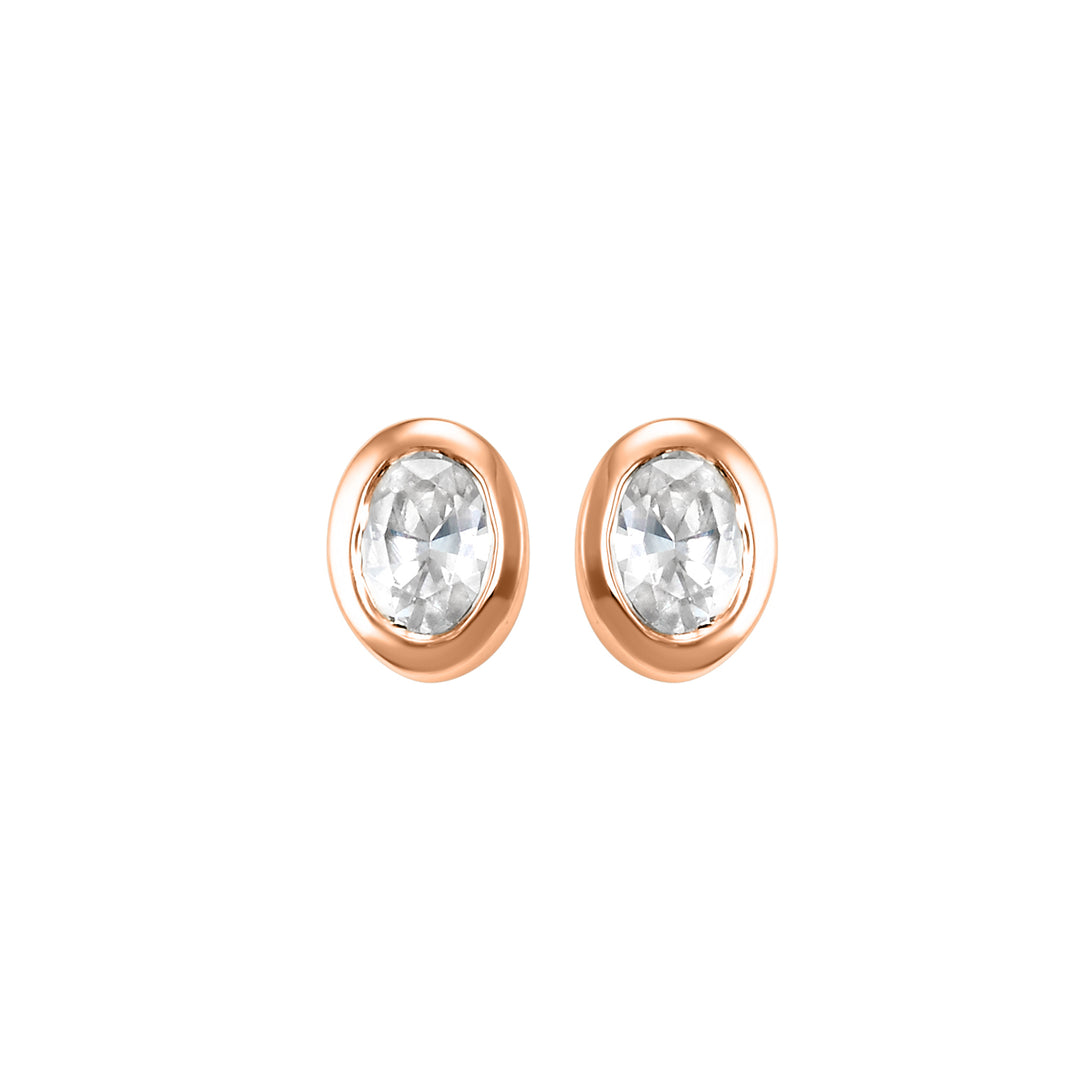 14Kt Rose Gold Diamond 1/6Ctw Earring