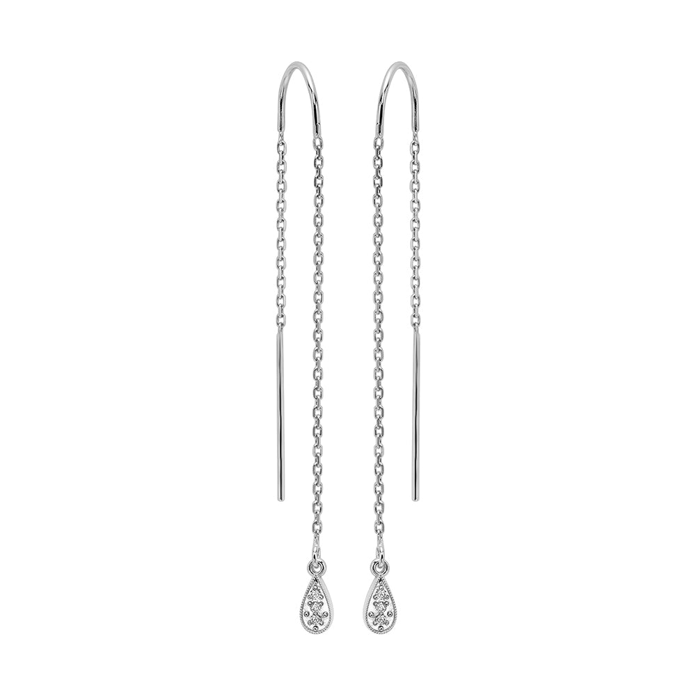 14Kt White Gold Diamond 1/25Ctw Earring