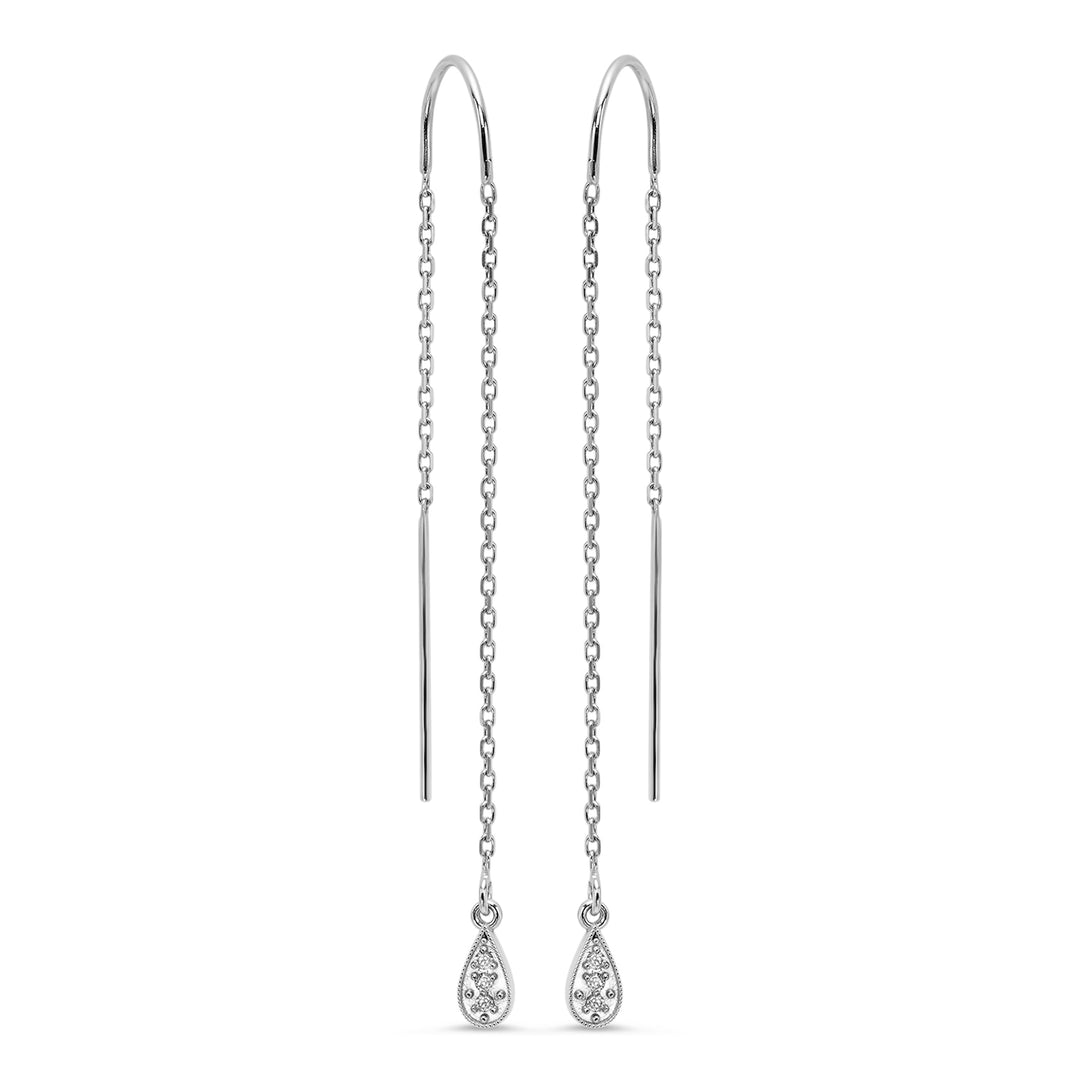 14Kt White Gold Diamond 1/25Ctw Earring