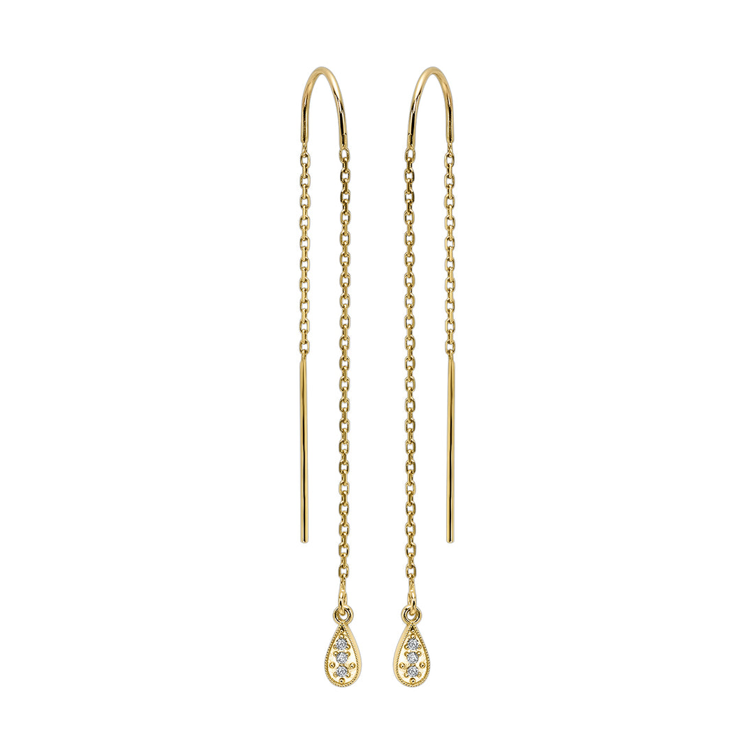 14Kt Yellow Gold Diamond 1/20Ctw Earring
