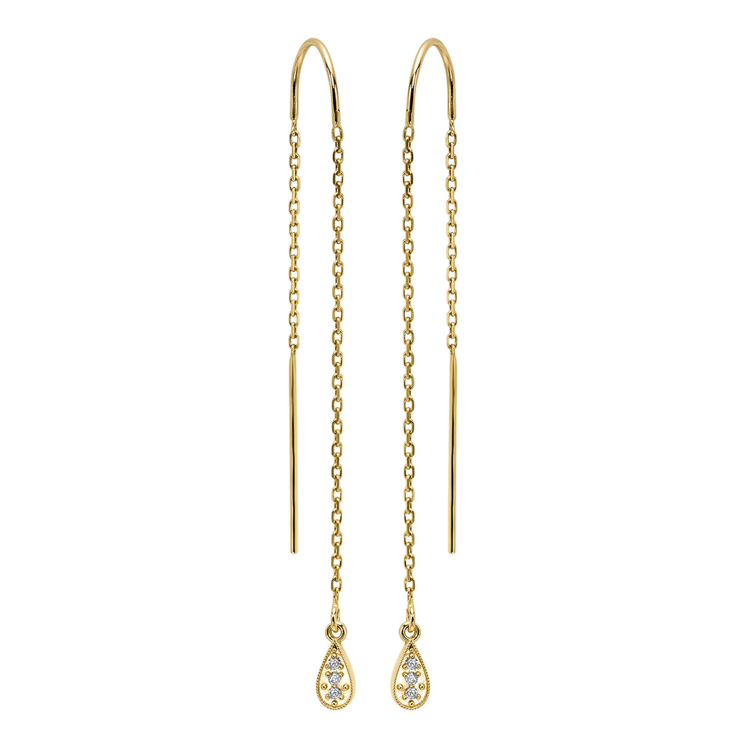 14Kt Yellow Gold Diamond 1/20Ctw Earring