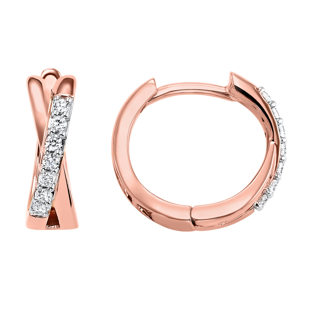 10Kt Rose Gold Diamond 1/6Ctw Earring