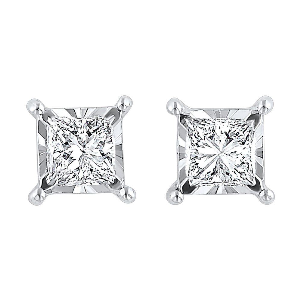 14Kt White Gold Diamond 1/8Ctw Earring