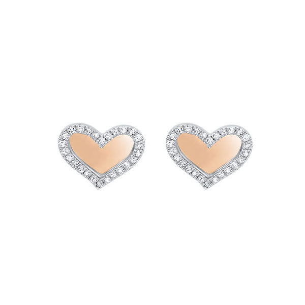 14Kt White Rose Gold Diamond 1/15Ctw Earring