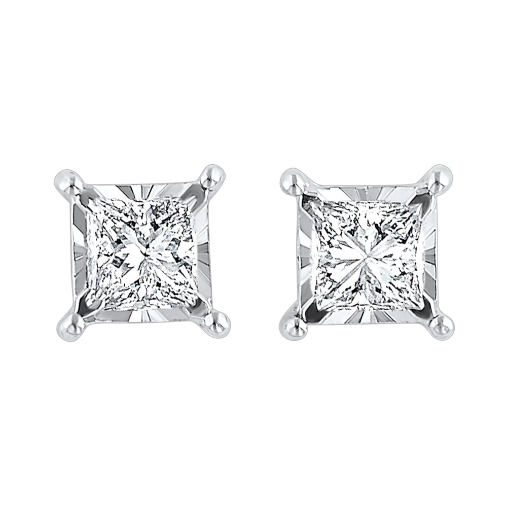 14Kt White Gold Diamond 1/8Ctw Earring