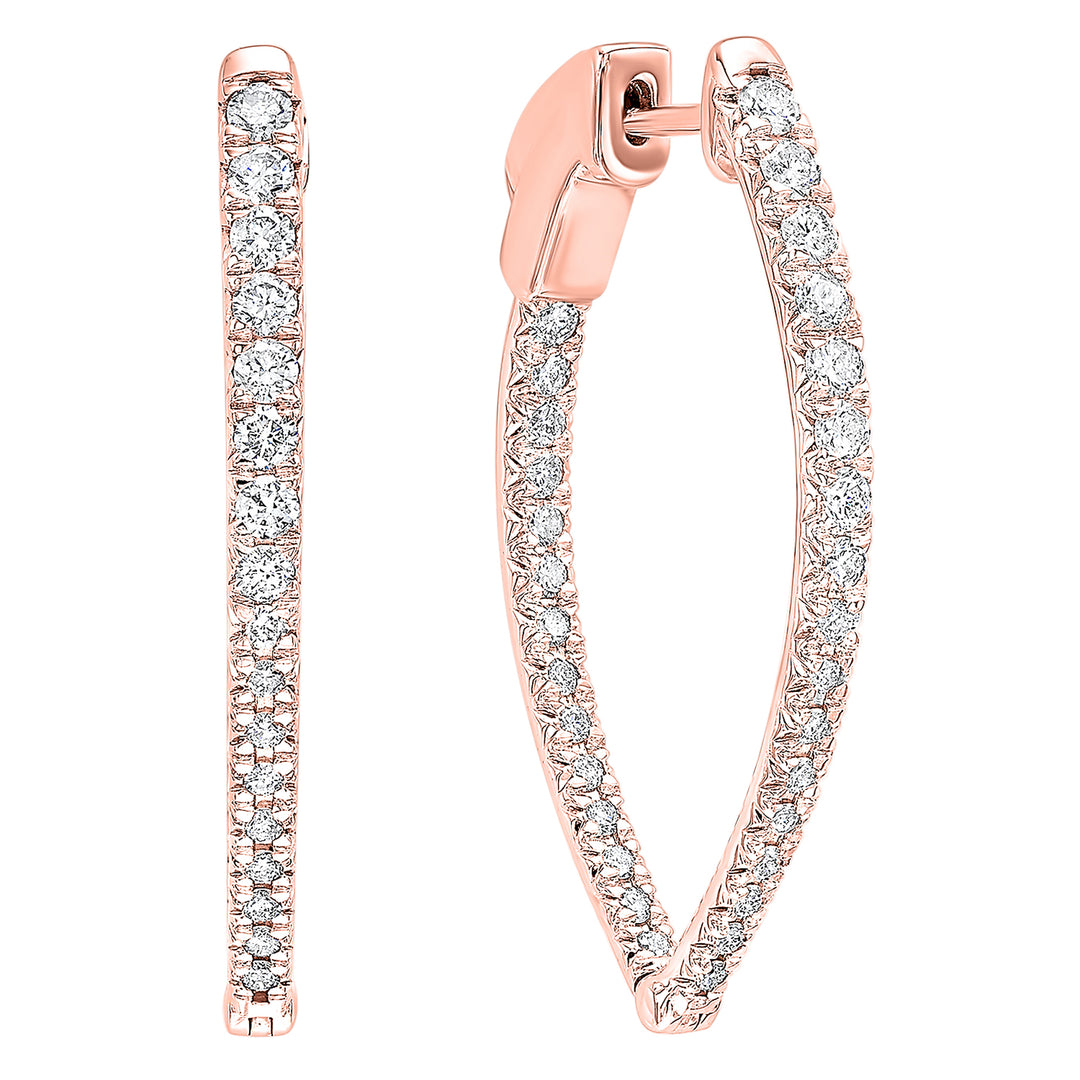 14Kt Rose Gold Diamond 1Ctw Earring