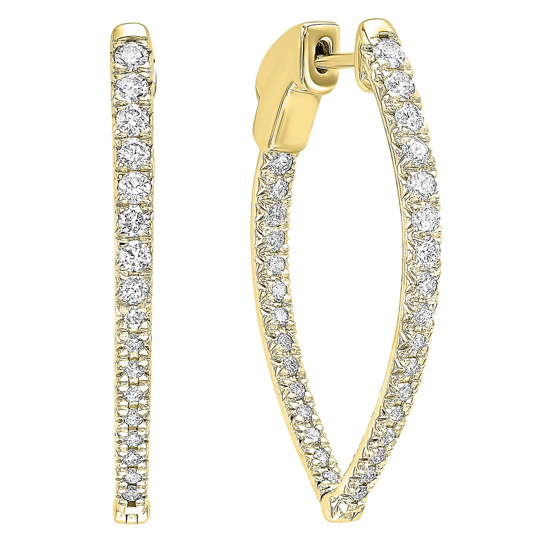 14Kt Yellow Gold Diamond 1Ctw Earring