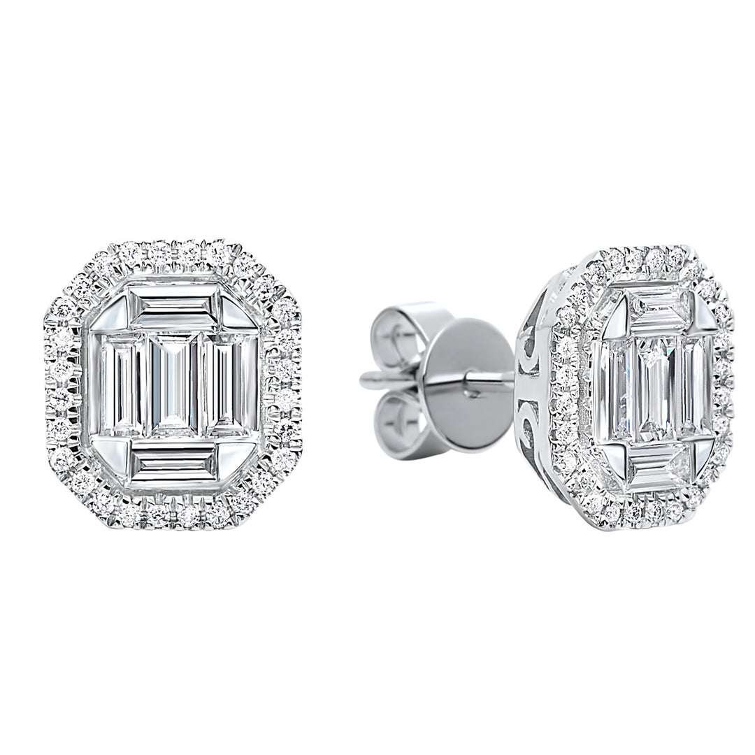 14Kt White Gold Diamond 3/4Ctw Earring