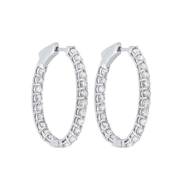 14Kt White Gold Diamond 1Ctw Earring (Oval Shape)
