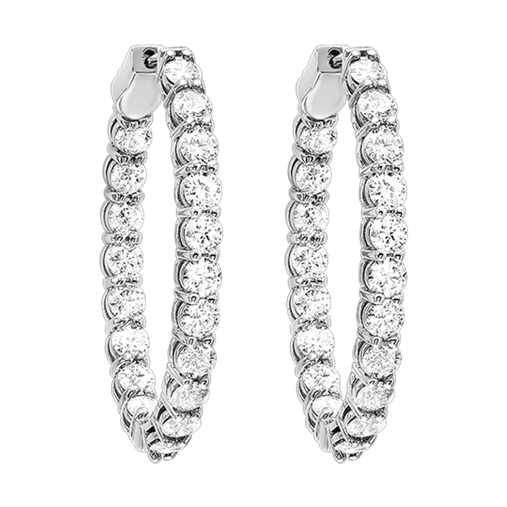 14Kt White Gold Diamond 1Ctw Earring (Oval Shape)