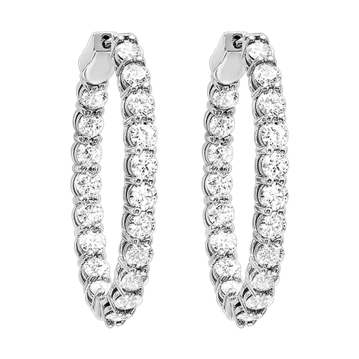 14Kt White Gold Diamond 1Ctw Earring (Oval Shape)
