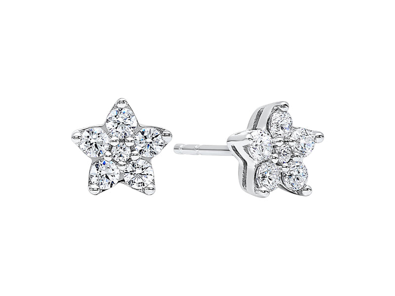 Silver Diamond 1/20Ctw Earring