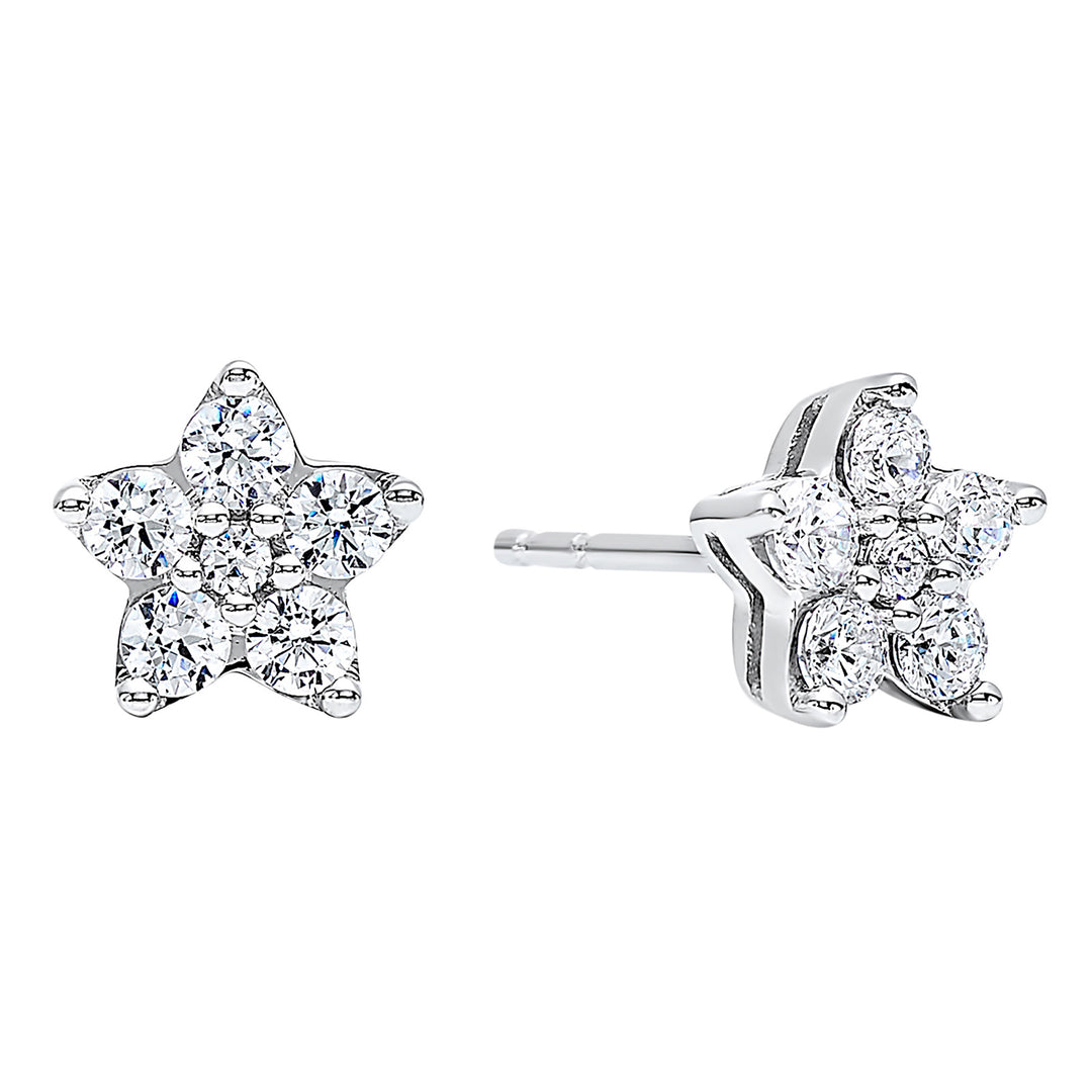 Silver Diamond 1/20Ctw Earring