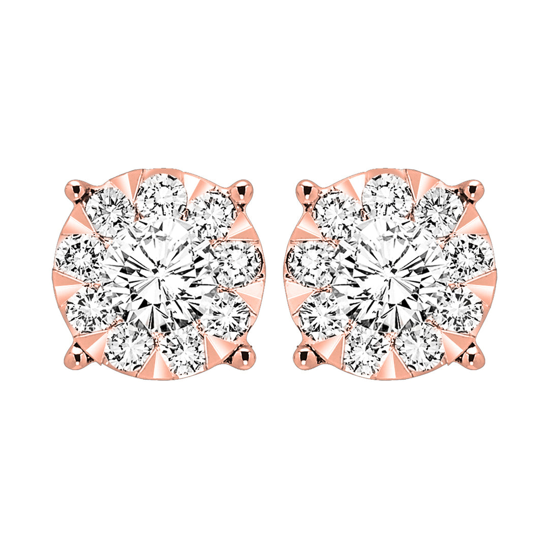 14Kt Rose Gold Diamond 1/4Ctw Earring