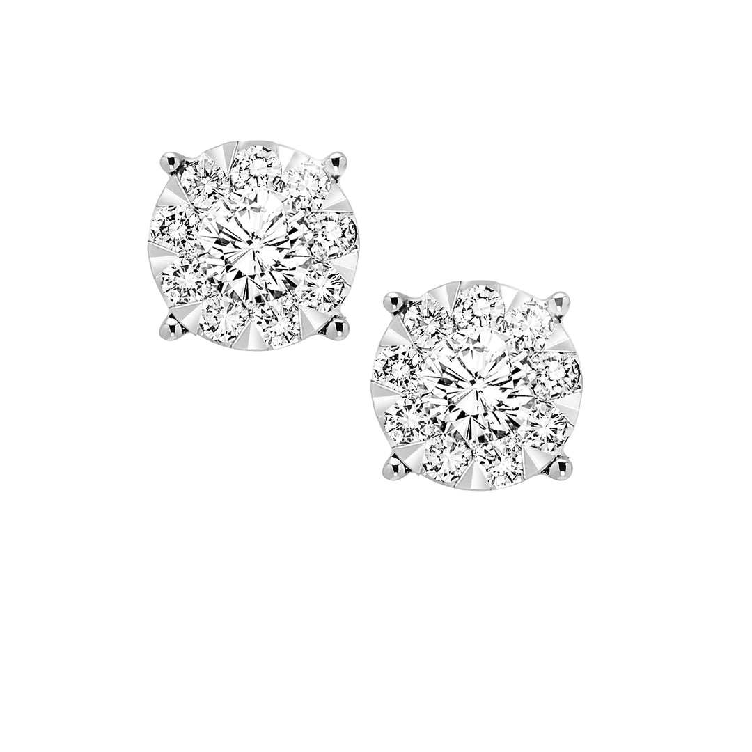 14Kt White Gold Diamond 3/4Ctw Earring