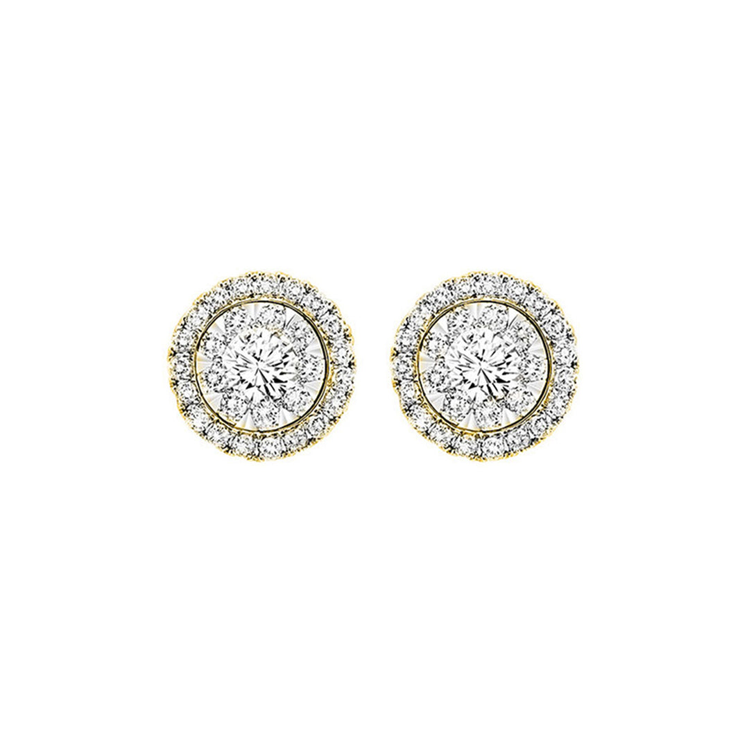 14Kt Yellow Gold Diamond 3/4Ctw Earring