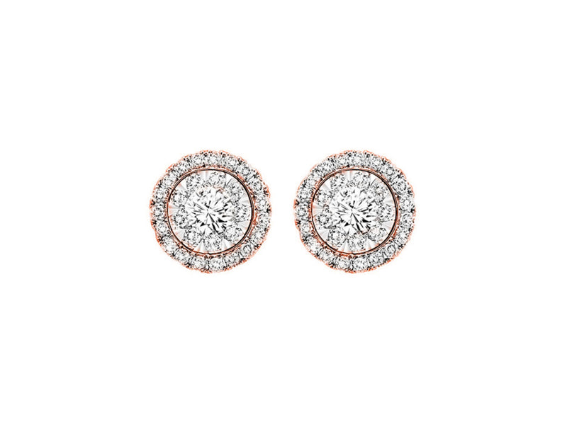 14Kt Rose Gold Diamond 1Ctw Earring