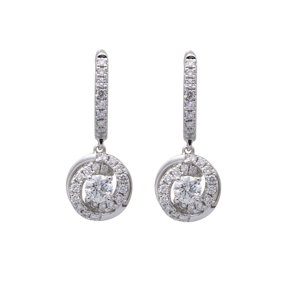 14Kt White Gold Diamond 3/4Ctw Earring