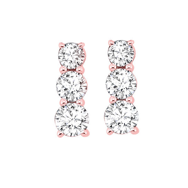 14Kt Rose Gold Diamond 1/2Ctw Earring