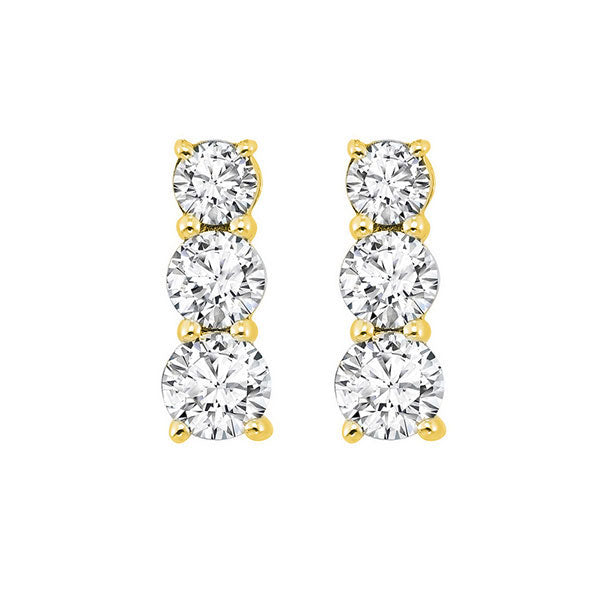 14Kt Yellow Gold Diamond 1Ctw Earring