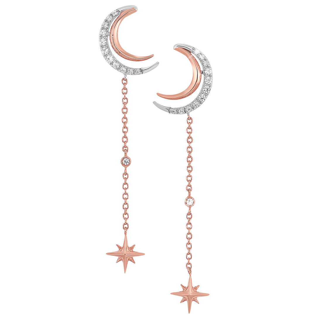 14Kt White Rose Gold Diamond 1/7Ctw Earring