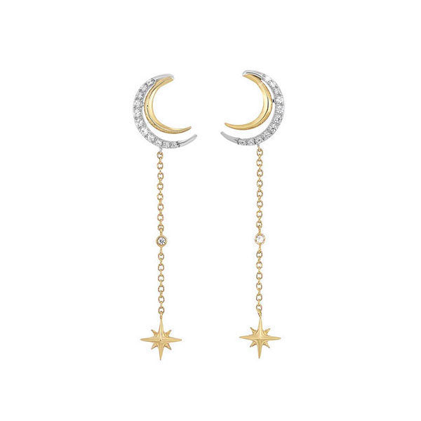 14Kt Yellow Gold Diamond 1/7Ctw Earring