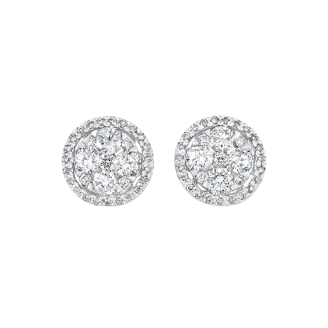 14Kt White Gold Diamond 3/4Ctw Earring