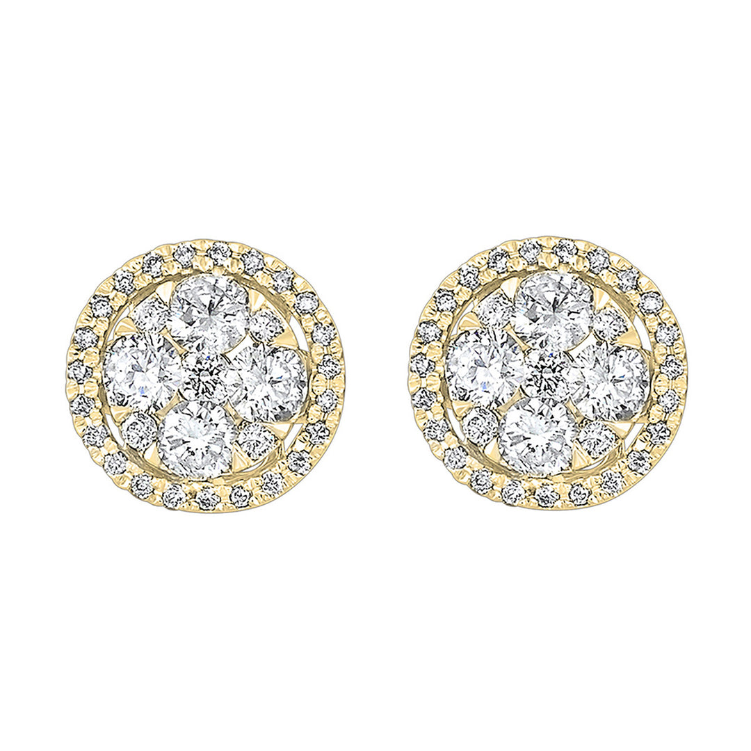 14Kt Yellow Gold Diamond 3/4Ctw Earring