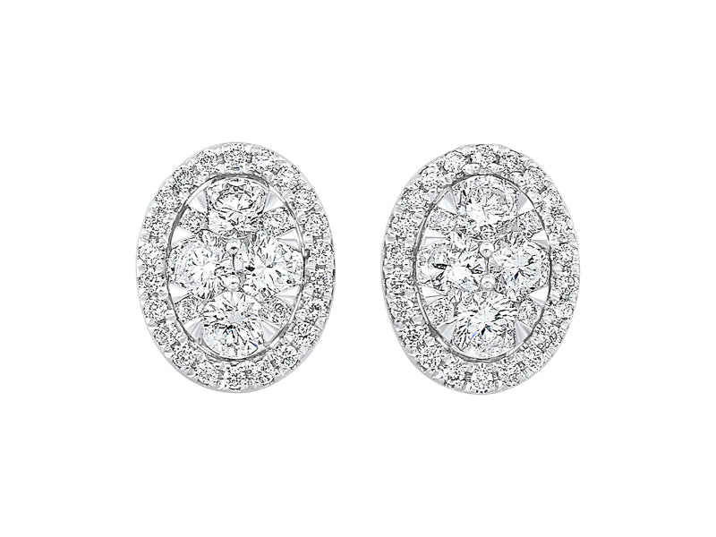14Kt White Gold Diamond 3/4Ctw Earring