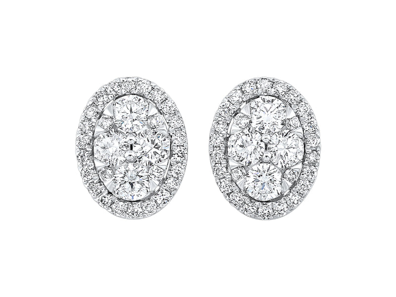 14Kt White Gold Diamond 1Ctw Earring