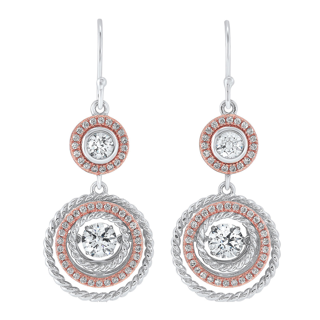 Silver White Rose Earring