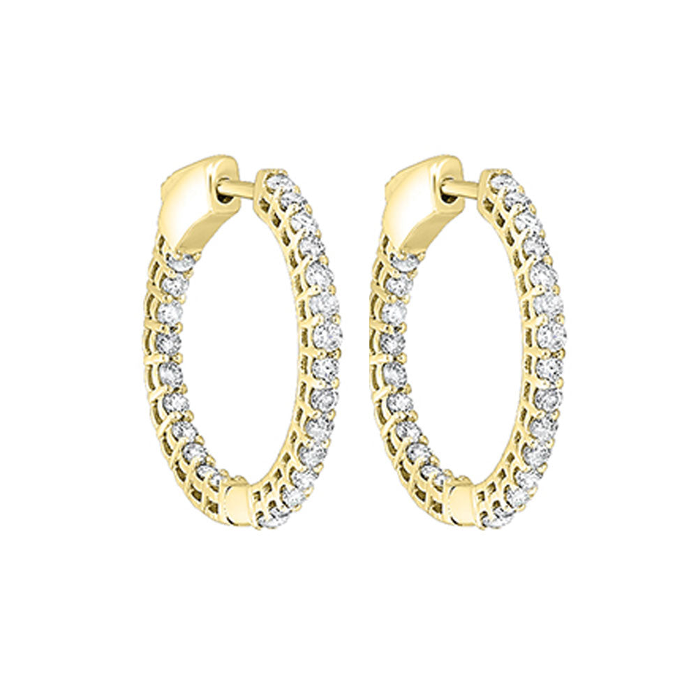 14Kt Yellow Gold Diamond 1Ctw Earring
