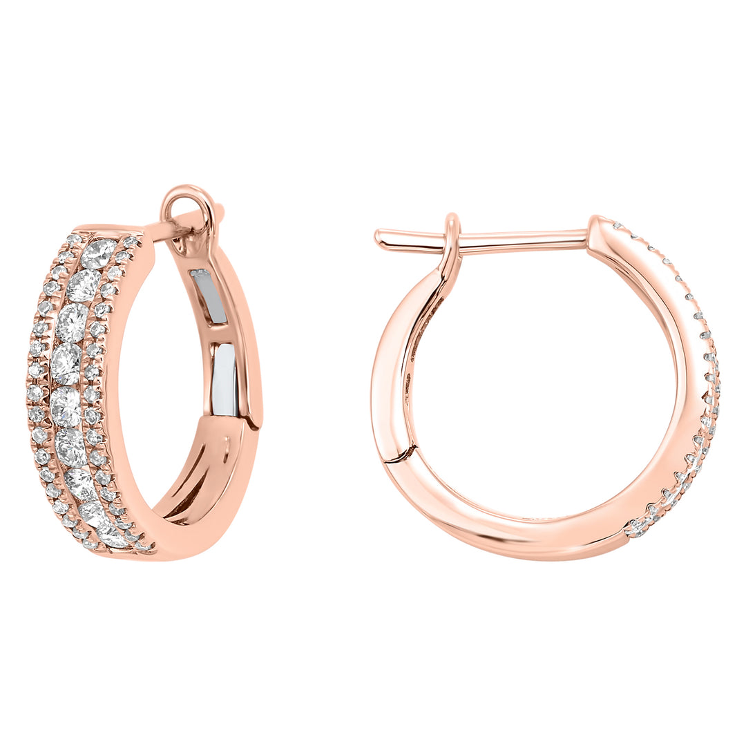 14Kt Rose Gold Diamond 3/4Ctw Earring