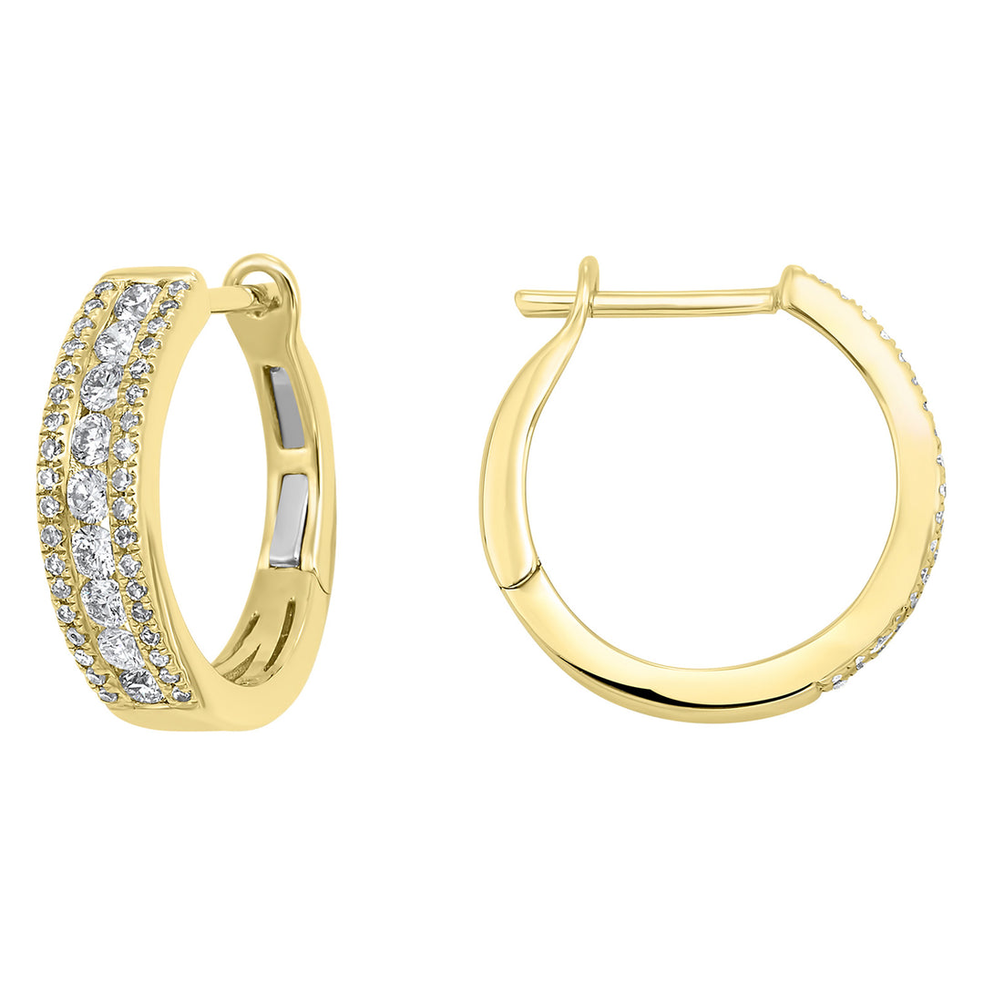 14Kt Yellow Gold Diamond 3/4Ctw Earring