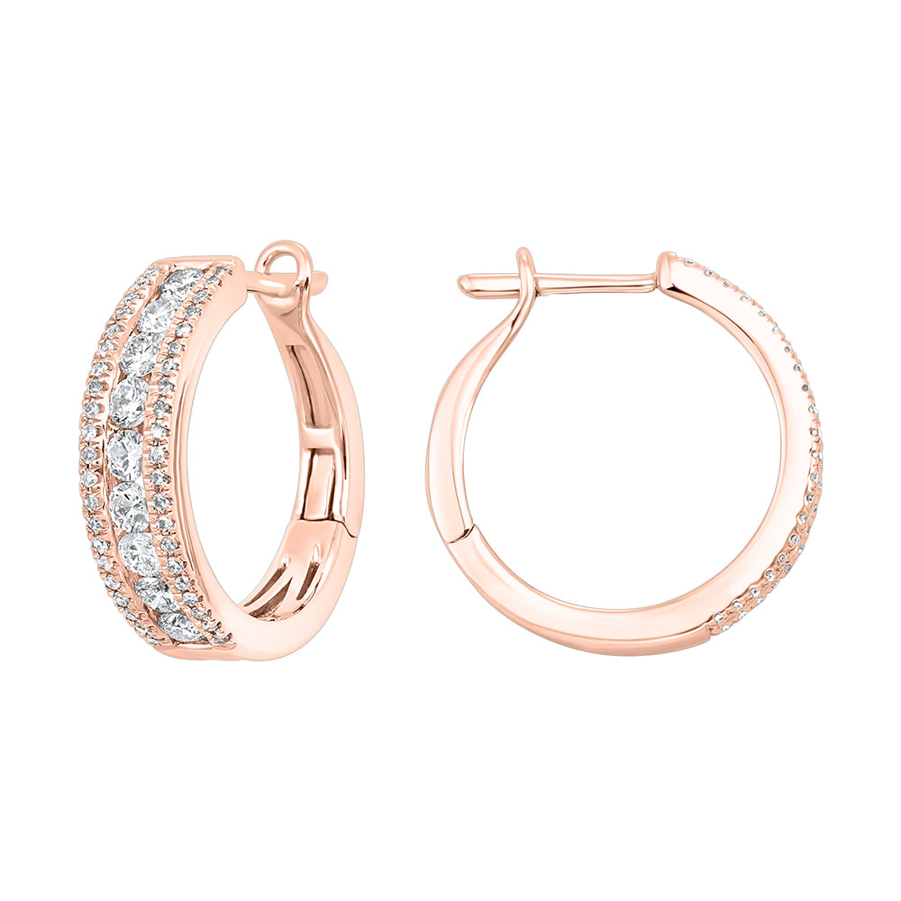 14Kt Rose Gold Diamond 1Ctw Earring