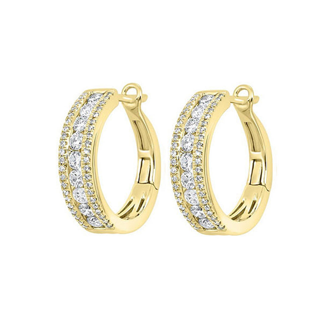 14Kt Yellow Gold Diamond 1Ctw Earring
