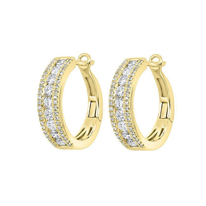 14Kt Yellow Gold Diamond 1Ctw Earring