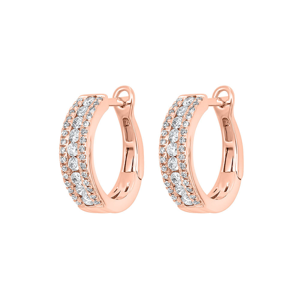 14Kt Rose Gold Diamond 1/2Ctw Earring
