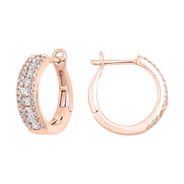 14Kt Rose Gold Diamond 1/2Ctw Earring
