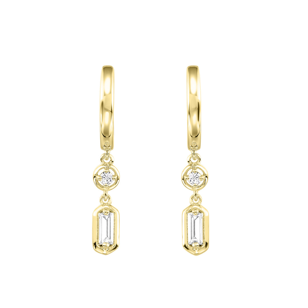 14KY diamond drop earrings, 1/7CTW-simple gold silhouette with geometric sparkle; exclusive deal pricing.