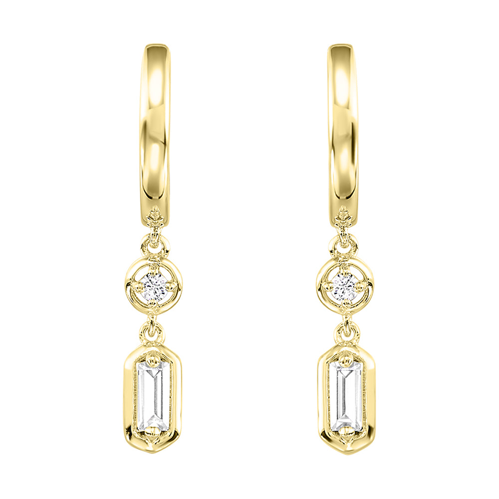 14Kt Yellow Gold Diamond 1/7Ctw Earring