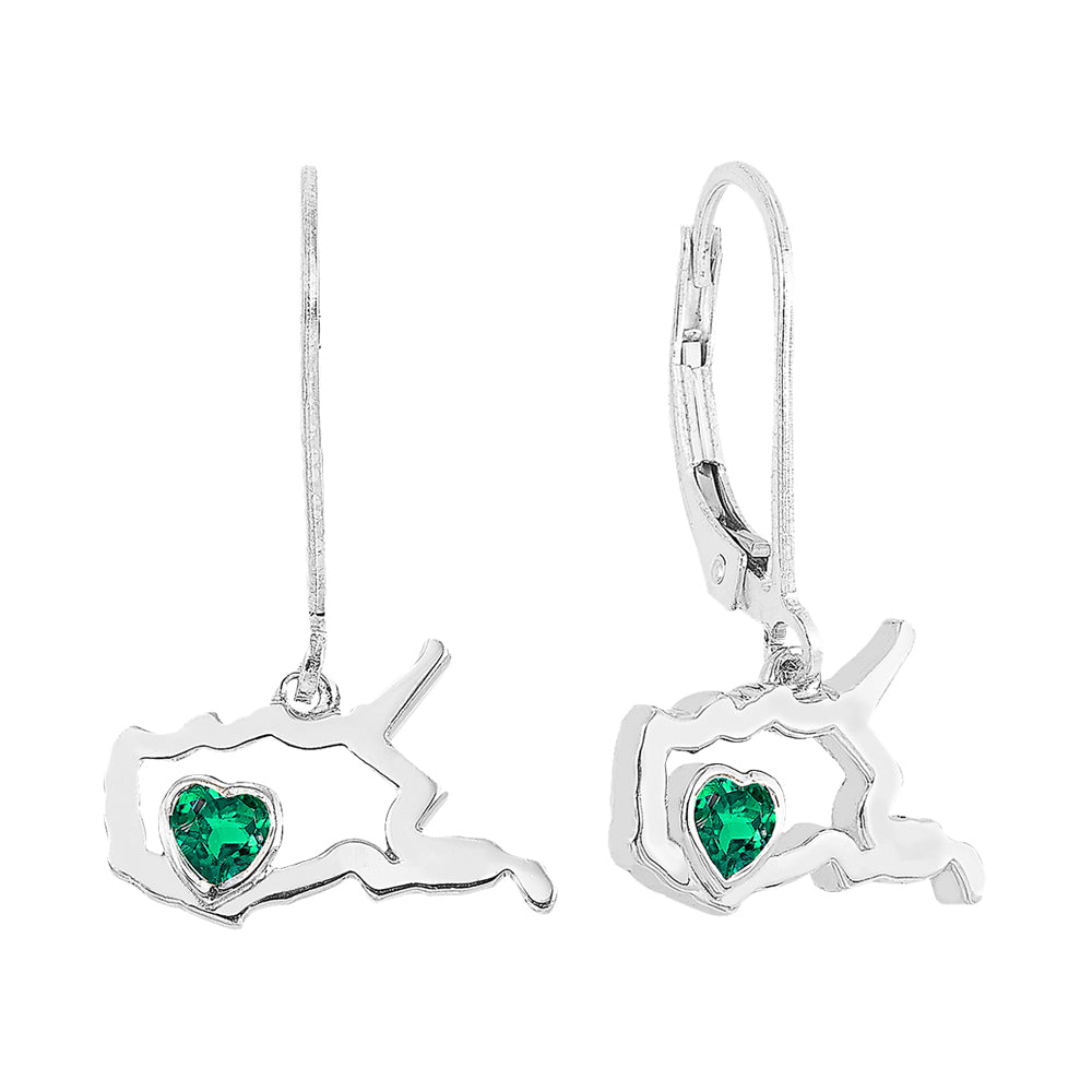 Silver Emerald 1/3Ctw Earring