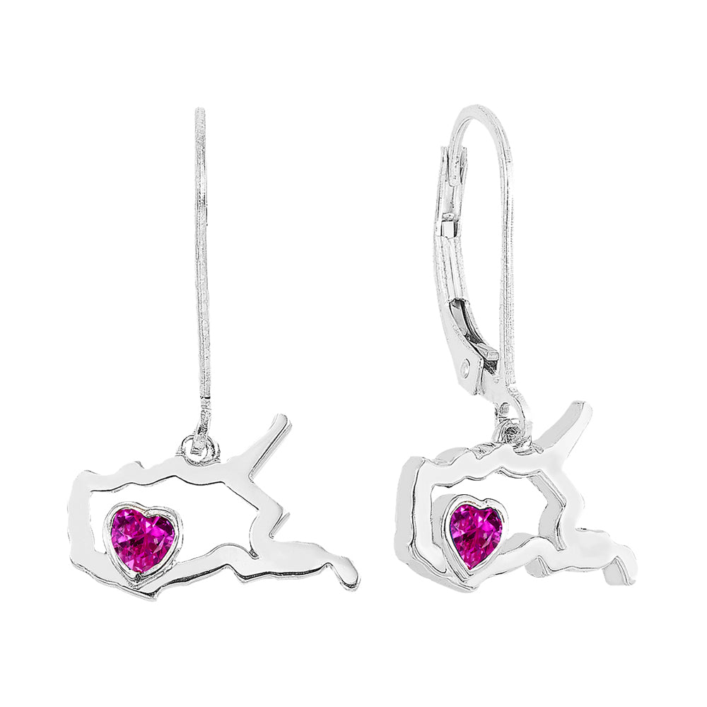 Silver Pink Tourmaline 1/3Ctw Earring