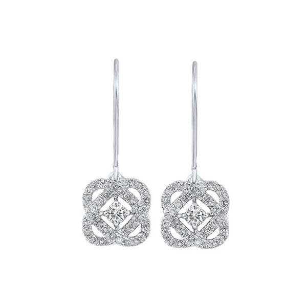 Silver Diamond 1/5Ctw Earring