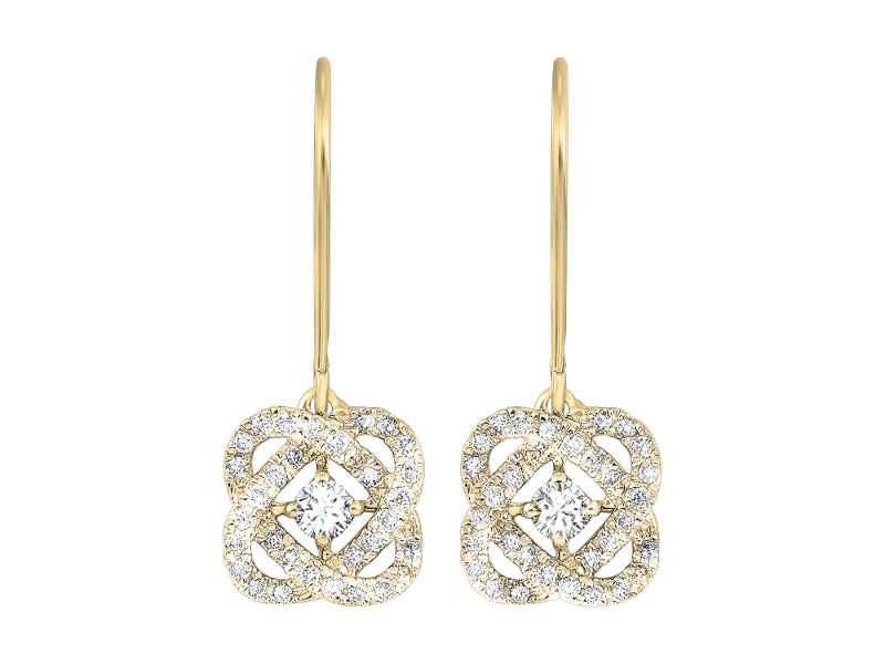 14Kt Yellow Gold Diamond 3/4Ctw Earring