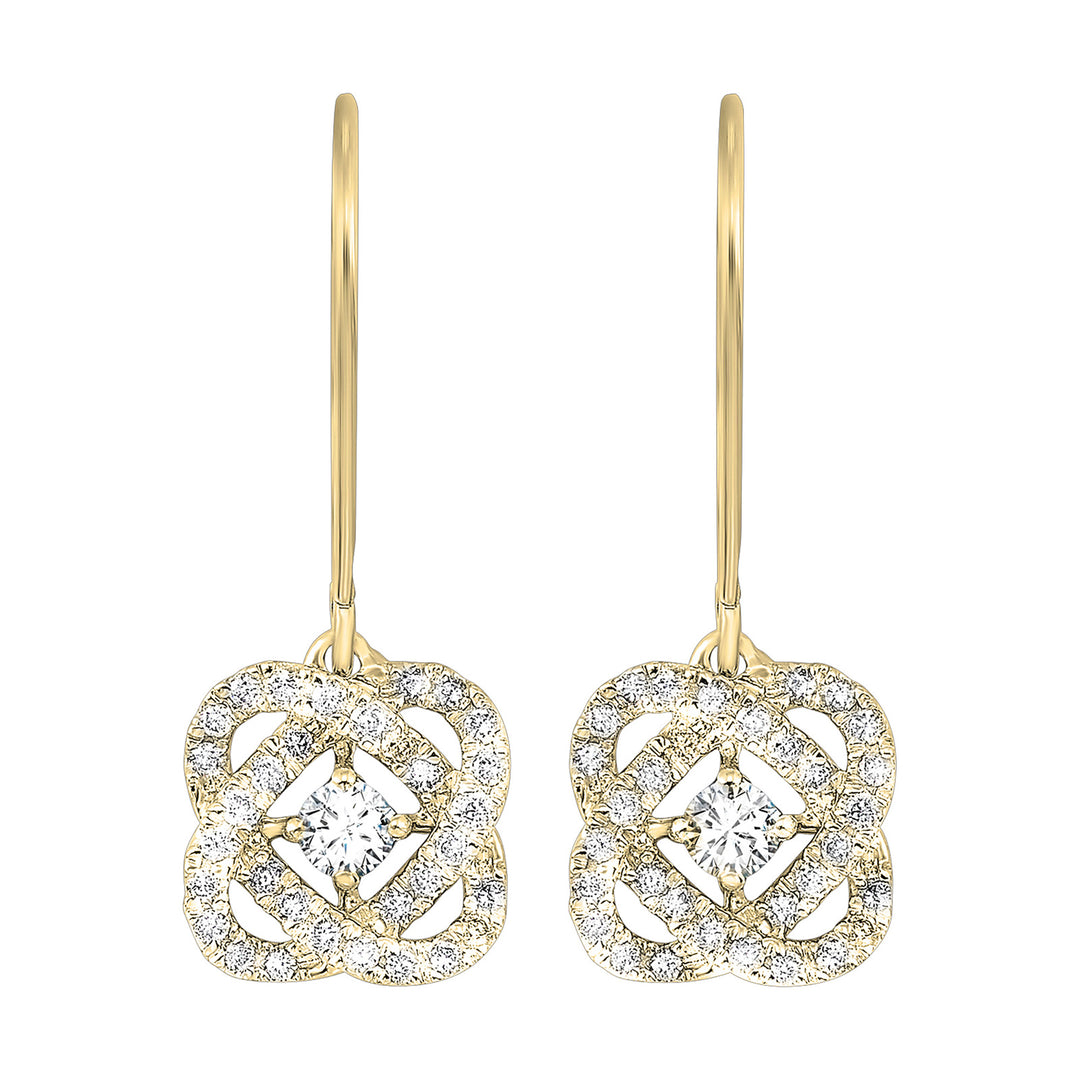 14Kt Yellow Gold Diamond 3/4Ctw Earring