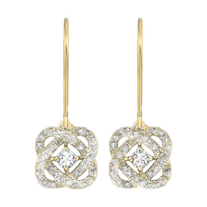 14Kt Yellow Gold Diamond 3/4Ctw Earring
